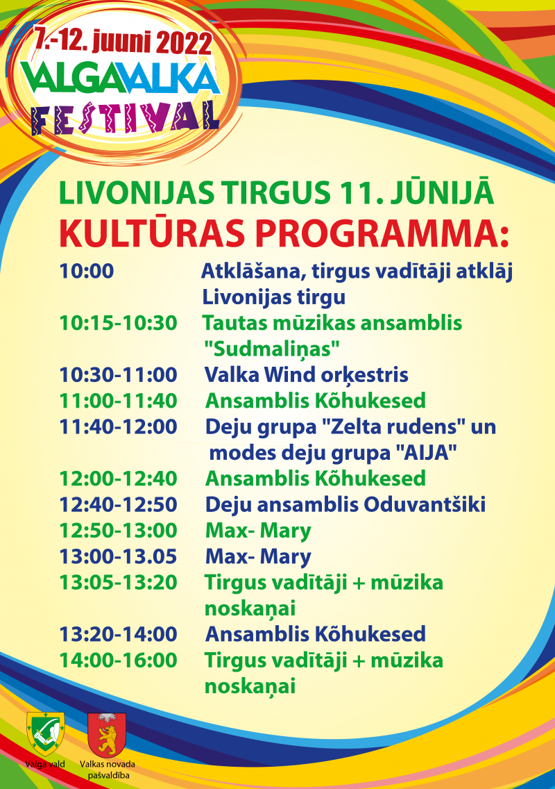 11. jūnijā Livonijas tirgus ar plašu kultūras programmu Valgā
