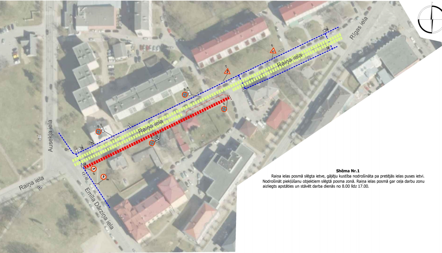 Plānots uzsākt gājēju ietves atjaunošanas darbus no Raiņa ielas 9 līdz Ausekļa ielai