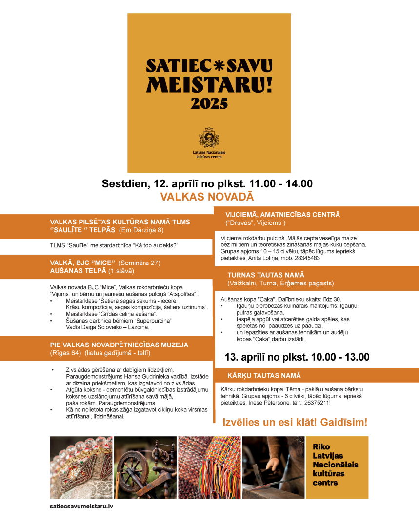 Satiec savu meistaru aktivitātes