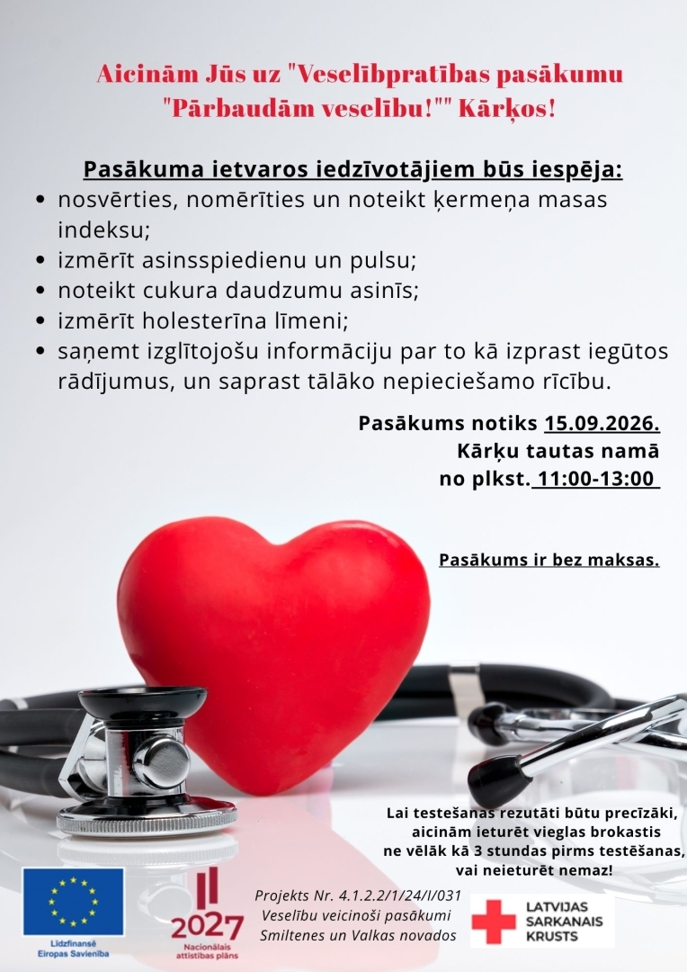 Veselības pārbaude Kārķos 