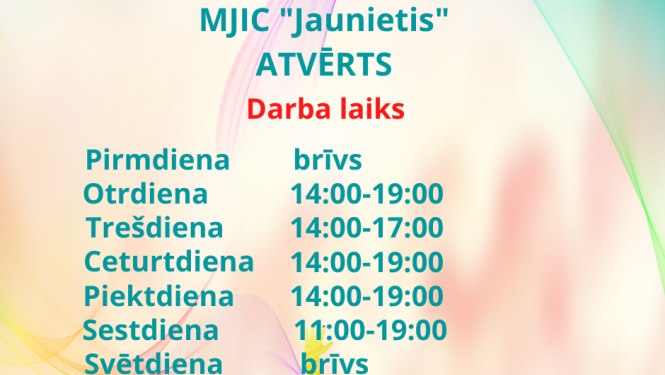 Valkas novada multifunkcionālā jaunatnes iniciatīvu centra darba laiks