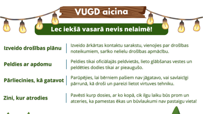 Atgādinājums par drošību vasarā