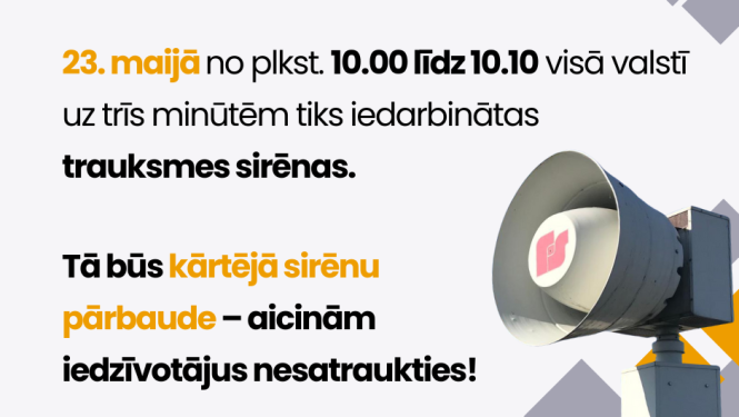 Paziņojums par sirēnu pārbaudi 