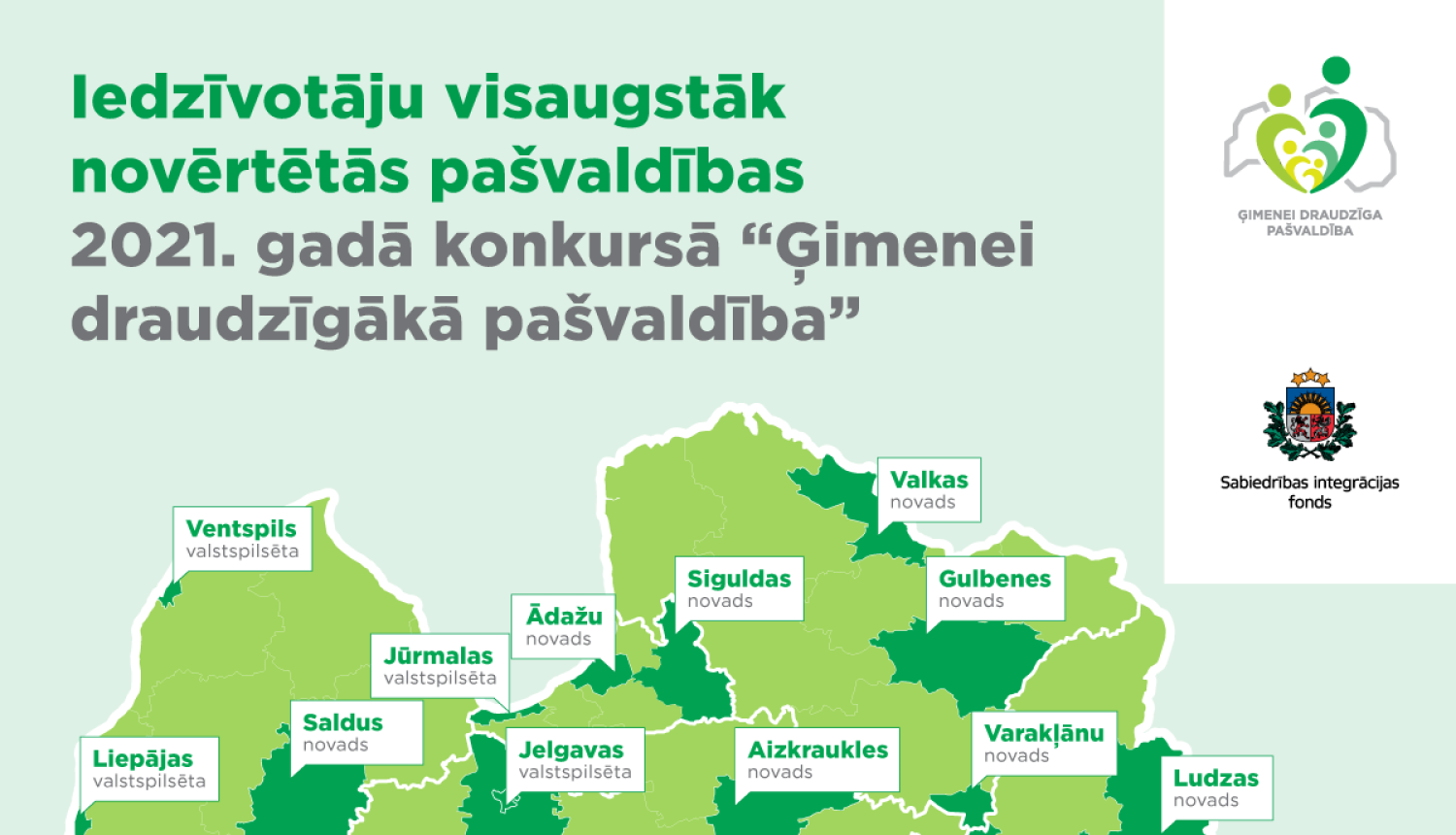 Par vienu no ģimenēm draudzīgākajām pašvaldībām Vidzemē atzīts Valkas novads