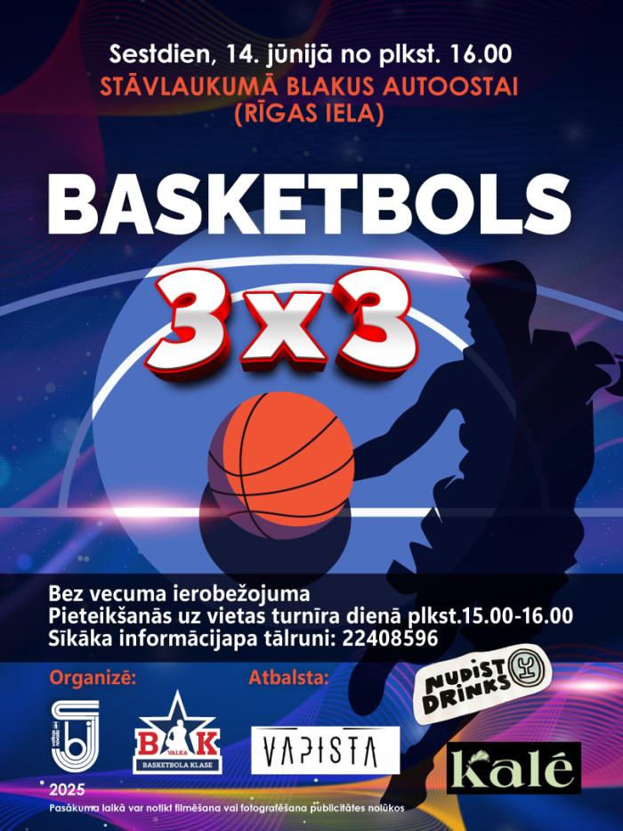Afiša ar basketbolista siluetu