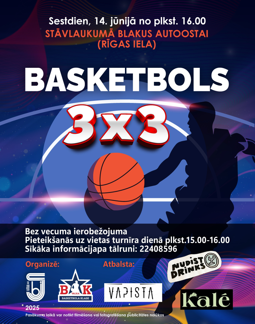 Afiša ar basketbolista siluetu