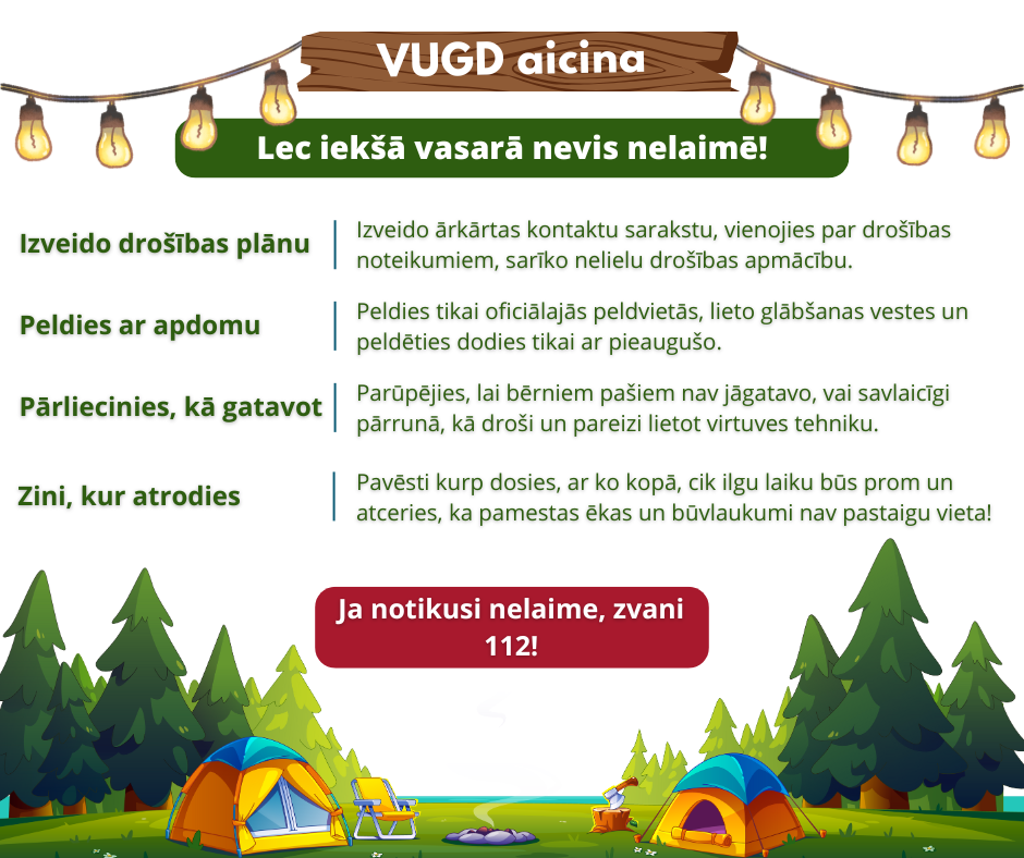 Atgādinājums par drošību vasarā