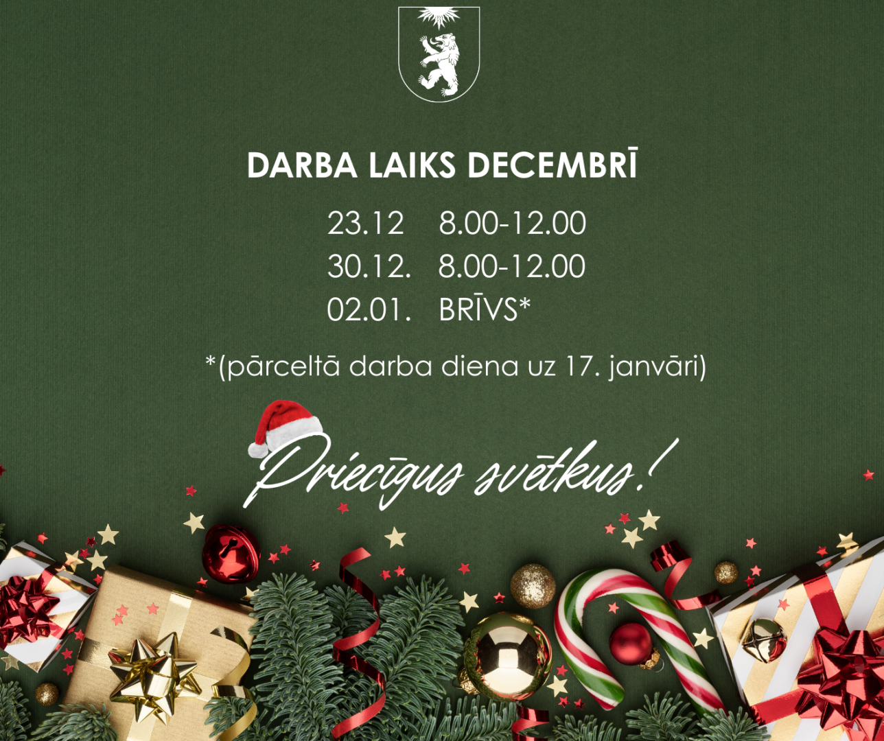 Darba laiks decembrī