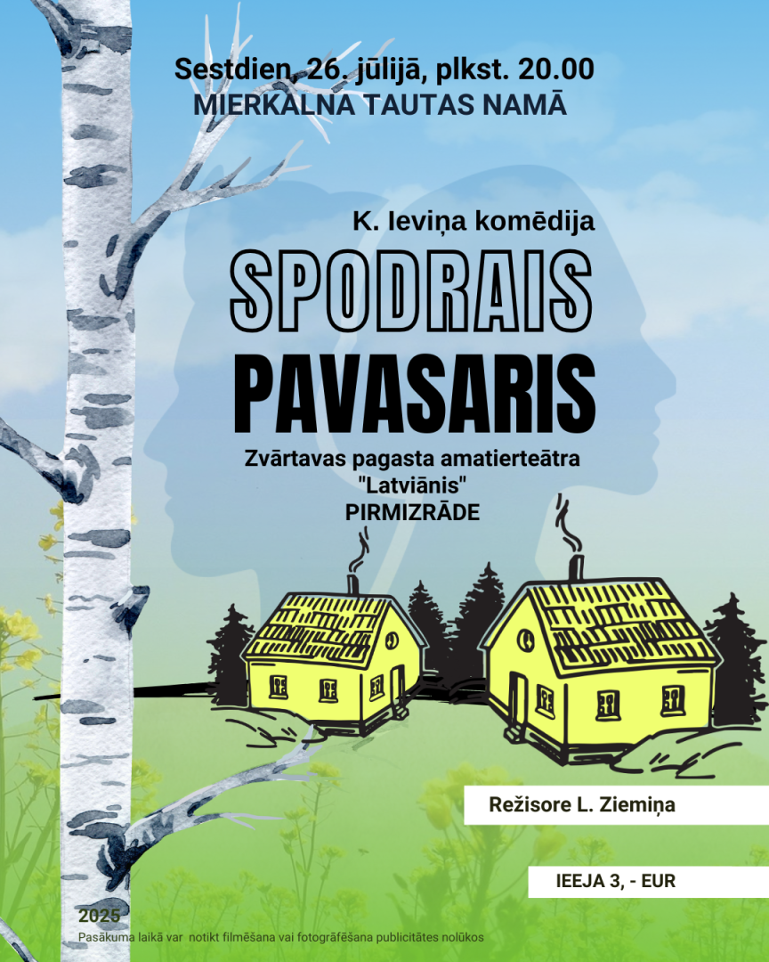 Ilustrācija ar lauku ainavu