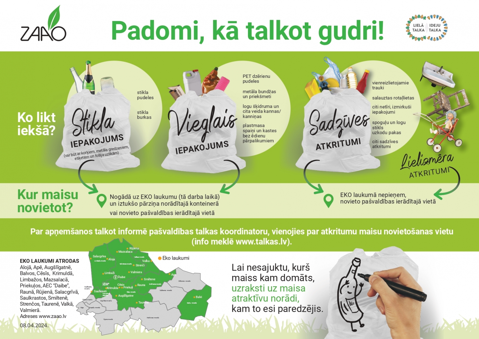 Infografika ar atkritumu maisiem