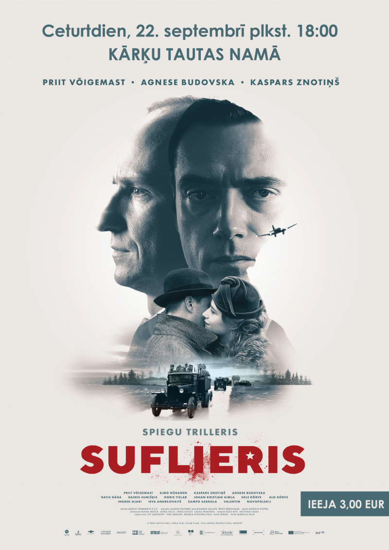 Ceturtdien Kārķu tautas namā izrādīs spēlfilmu “Suflieris”