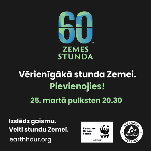 25. martā visā pasaulē atzīmēs Zemes stundu