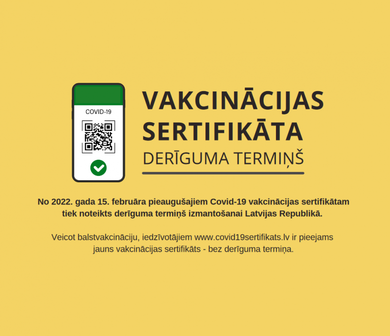 Iedzīvotājus aicina pārbaudīt vakcinācijas sertifikāta derīguma termiņu