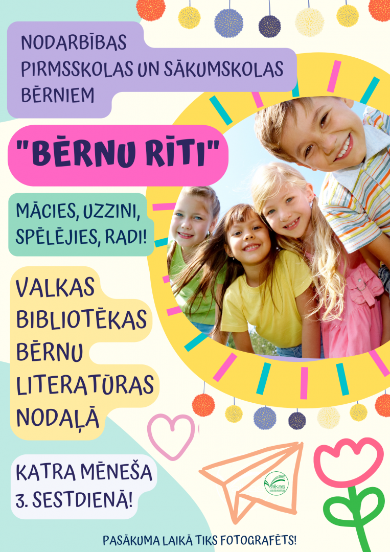 BIBLIOTĒKĀ ATGRIEŽAS “BĒRNU RĪTI”. PIRMĀ NODARBĪBA JAU ŠO SESTDIEN!