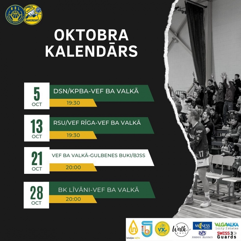 Basket oktobra kalendārs