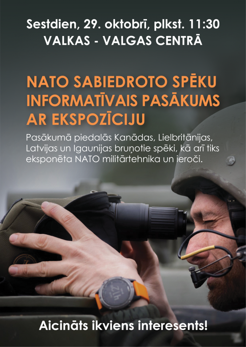 Valkā notiks sabiedroto spēku informatīvais pasākums