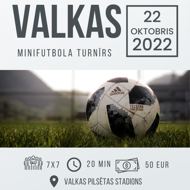 22. oktobrī notiks Valkas novada Minifutbola čempionāts