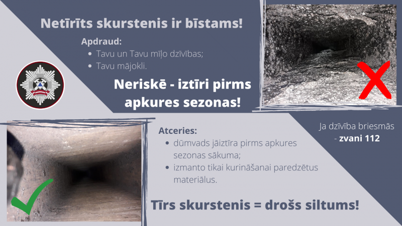 VUGD: no sodrējiem tīrs skurstenis ir pamats drošai apkures sezonai!