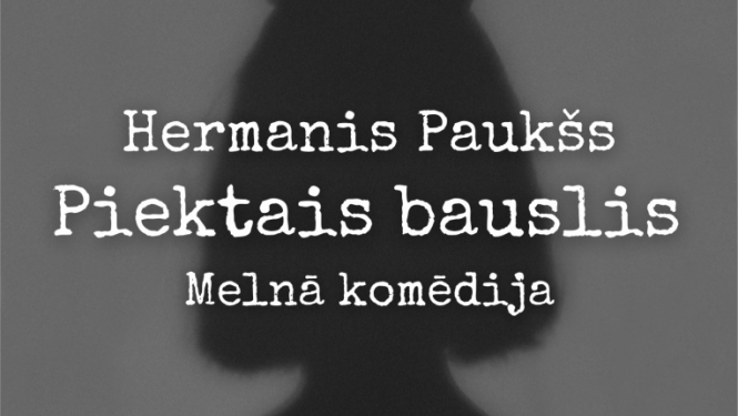 Sievietes ar velna ragiem siluets uz tumši pelēka fona