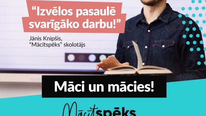 Profesionāļus ar augstāko izglītību aicina kļūt par “Mācītspēks” skolotājiem