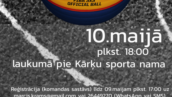 Ērģemes un Kārķu pagastos norisināsies ielu basketbola (3 pret 3) turnīri