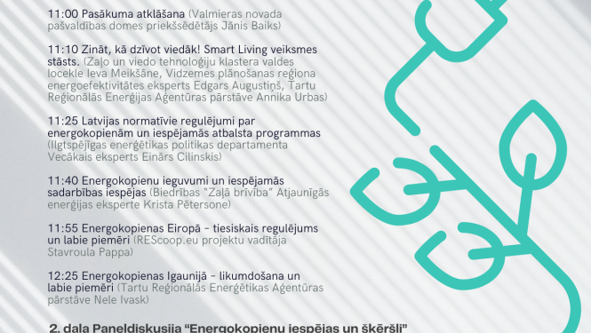 26. oktobrī Valmierā notiks konference “Energokopienas”