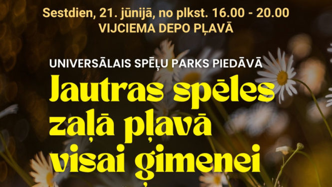 Jautras spēles zaļā pļavā