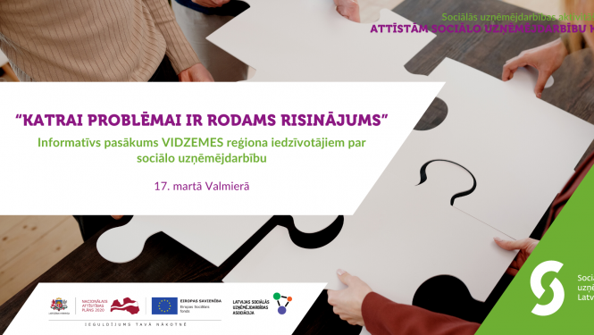 Vidzemes iedzīvotājus aicina uz sociālās uzņēmējdarbības pasākumu