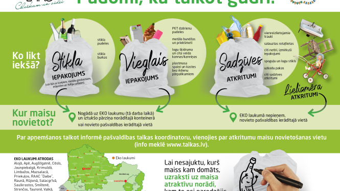 ZAAO aicina: talkojot atkritumus šķiro un nodod pārstrādei