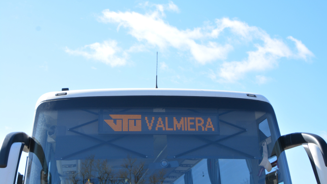 Autobusa uzraksts VTU Valmiera