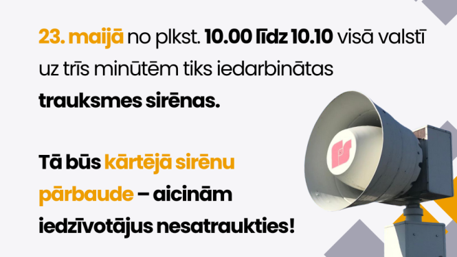 Paziņojums par sirēnu pārbaudi 