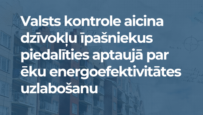Zils baneris ar aicinājuma tekstu