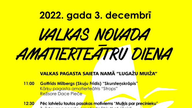 3. decembrī notiks Valkas novada amatierteātru diena