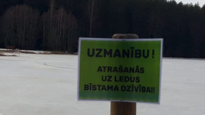 Valkas novadā noteikts nedrošā ledus laika periods - aizliegts atrasties uz publisko ūdenstilpju ledus!