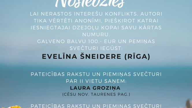 Noslēdzies dzejnieces Velgas Kriles vārdam veltītais dzejas autoru-iesācēju konkurss