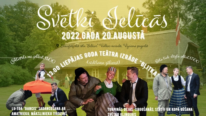 20. augustā etnogrāfiskajā sētā "Ielīcas" notiks dancošana, amatnieku tirgošanās, teātris un citas lustes