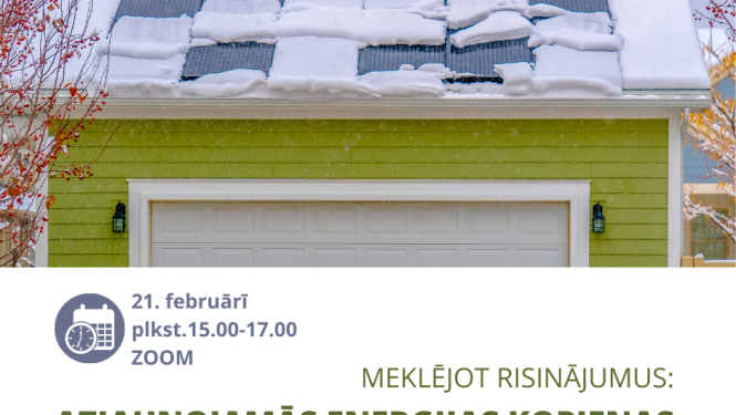 21. februārī aicinām uz semināru par atjaunojamās enerģijas kopienām efektīvam resursu patēriņam