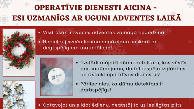 Informatīvs attēls ar tekstu un fotogrāfijām