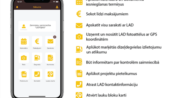 LAD mobilā lietotne - ērts saziņas rīks lauksaimniekiem