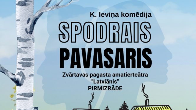 Ilustrācija ar lauku ainavu