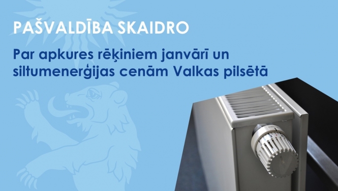 Baneris ar publikācijas virsrakstu un iekštelpu radiatoru