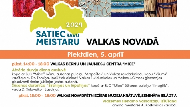 Afiša ar notikumiem un Latvijas kontūru