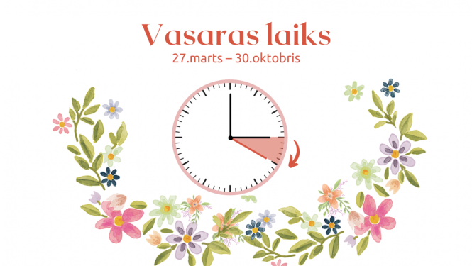 27. martā pāriesim uz vasaras laiku, pulksteņa rādītājus pagriežot vienu stundu uz priekšu