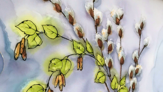 Tekstila darbu izstāde Valkas bibliotēkā