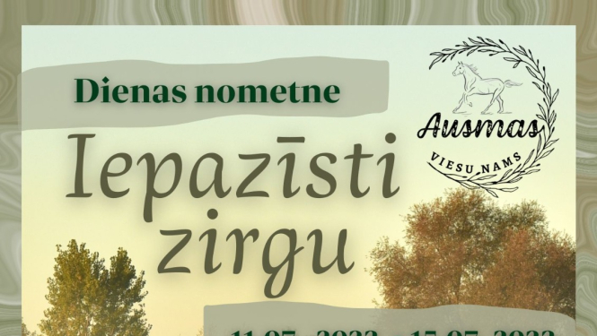Viesu nams "Ausmas" piedāvā bērnu dienas nometni "Iepazīsti zirgu"