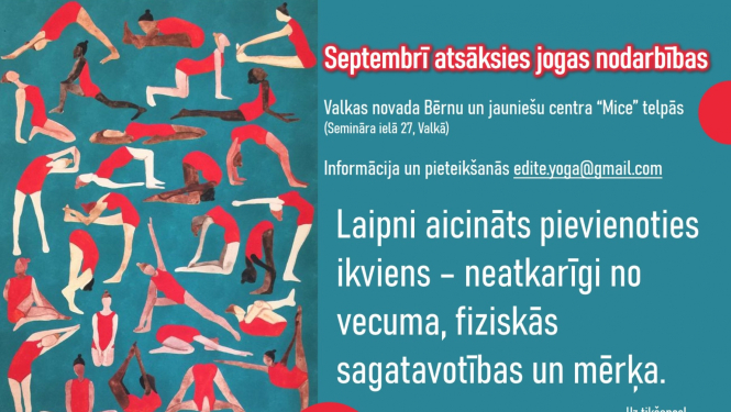 Jogas nodarbību afiša