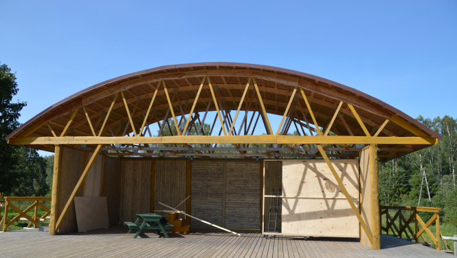 Notiek būvniecības darbi Kārķu Dabas koncertzālē