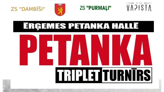 5.novembrī Ērģemē norisināsies petanka turnīrs trijnieku komandām