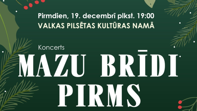 Valkas pilsētas kultūras namā 19. decembrī notiks koncerts "Mazu brīdi pirms"