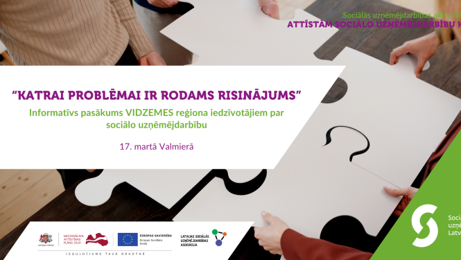 Vidzemes iedzīvotājus aicina uz sociālās uzņēmējdarbības pasākumu